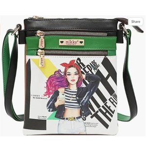 NIKKY DOUBLE ZIPPER CROSSBODY COLLEGE GIRL
